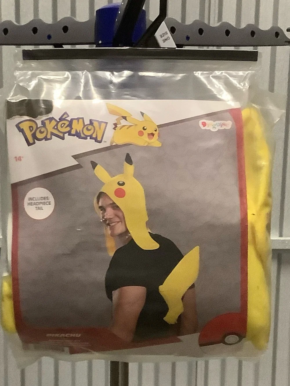 Pikachu Yellow Kids costume accessory kit Hat and Tail -age 14+ Halloween